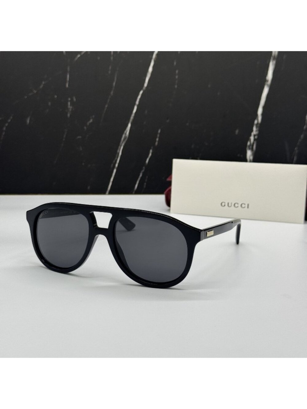 NEW GUCCI GG1320S 004 SUNGLASSES BLACK AVIATOR UNISEX GUCCI EYEWEAR
